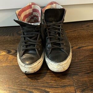 Black leather Converse